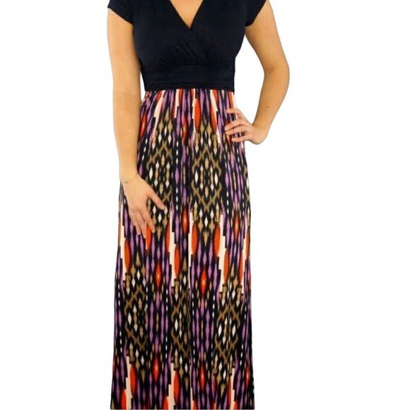 Gilli Sima VNeck 3/4 Sleeve Printed Maxi Dress, large - Picture 16 of 16